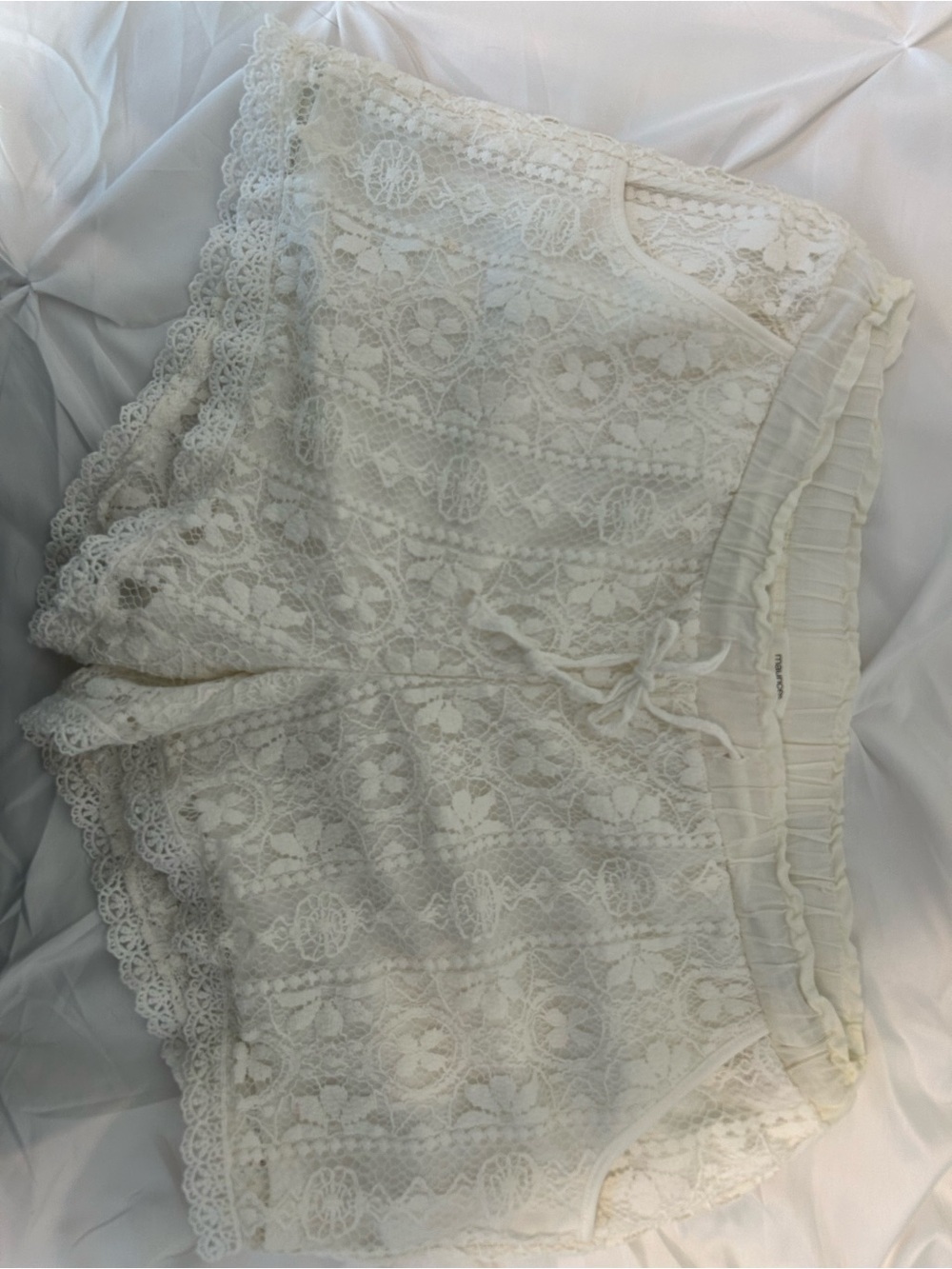 Maurices Ivory Lace Trim Shorts